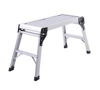 Step Ladder,Folding Step Stool,Kitchen Steps, Work Platform Hop Up,2 Step Folding Set Up Step Stool,Aluminum Working Bench with Secure Locking,150kg Capacity - Silver
