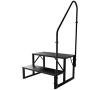 Step Ladder, Heavy Duty Pool Ladder Above Ground 660Lbs, Camper Steps Outdoor Steps RV Stairs for Reaching High, Portable Home Stairs for Travel Trailer (2 Step with 1 Handrail)