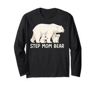 Step Mom Bear with Two Cubs Polar Bear Family Long Sleeve T-Shirt