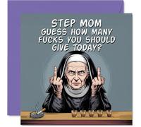 Step Mom Birthday Card - Absolutely None - Happy Birthday Card for Step Mom from Son Daughter, 145mm mature humour Bday Greeting Cards