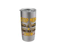 Step Mom Construction Crew Birthday Boy Truck Excavator Stainless Steel Insulated Tumbler