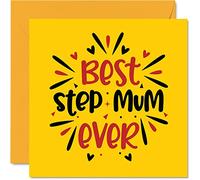 Step Mum Birthday Card - Best Step Mum Ever - Novelty Happy Birthday Card from Step-Daughter Son Gifts, 145mm Mother's Day Greeting Cards for Mom Mama Mam Mammy Mommy