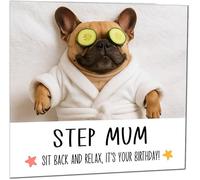 Step Mum Birthday Card Funny French Bulldog Birthday Cards for Step Mum