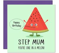 Step Mum Birthday Card One in a Melon Birthday Cards for Step Mum