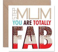 Step Mum Birthday Card - Totally Fab - Happy Birthday Card for Step Mum from Son Daughter, 145mm Totally Fab Mother's Day Greeting Cards