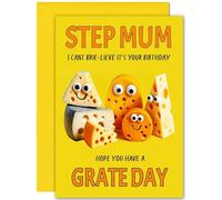 Step Mum Cheesy Birthday Card - Large A5 Size - Cheese Funny Birthday Cards for Step Mum