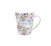 Step Mum Floral Gift Mug - Colourful Flowers Small Latte Mug - Ceramic Tea/Coffee Cup Presents for Her