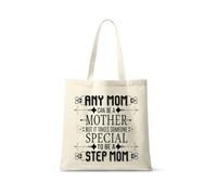 Step Mum Gift - “Any Mom Can Be a Mother But It Takes Someone Special to Be a Step Mom” - Thoughtful Mother’s Day Gift Present for Step Mum - Reusable Bag, Shopping Bag, Tote Bag. (Natural)