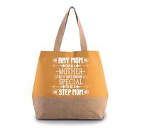 Step Mum Gift - “Any Mom Can Be a Mother But It Takes Someone Special to Be a Step Mom” - Thoughtful Mother’s Day Gift - Canvas Jute Bag with Inner Mobile & Coin Pocket. (Cumin Yellow)