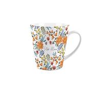Step Mum Gift Mug - Orange Flowers Small Latte Mug - Floral Ceramic Tea/Coffee Cup Presents for Her