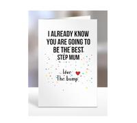 Step Mum to be card, Love You, Fathers, Mothers Day from The Bump, Already Know You Are Best, Funny Gifts, Present for Christmas, A5-237_198