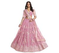 STEP N SHOP.COM Indian Women Butterfly Net Party Wear Sequence work Lehenga Choli 12663, Pink2, XL