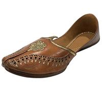 Step n Style Brown Maharaja Look Old Mens Shoes Khussa Mojari Punjabi Jutti Ethnic Hobo, Brown, 11.5