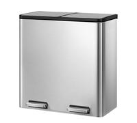 Step-On Kitchen Trash Can, Soft Close Lid, Removable Inner Bucket, Dual Waste Chute, Large Capacity Garbage Bin for Kitchen, 18L