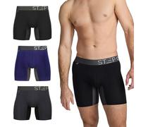STEP ONE Bamboo Boxers Mens 3 Pack, Anti Chafing Underwear with 3D Pouch, Breathable Moisture Wicking Boxer Shorts for Men, No Ride Up Boxers for Sports & Daily Comfort Mixed Pack Large