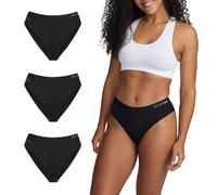 STEP ONE Bikini Brief Womens Underwear Multipack, 3 Pairs, Underwear for Sensitive Skin, Moisture-Wicking Womens Bikini Briefs. Fabric Made from Organic Bamboo Black L