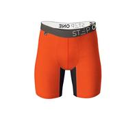 STEP ONE Boys Underwear Boxer Briefs, 1 Pair, Kids Boxers, Moisture Wicking, 3D Pouch +Anti Chafe Bamboo Boys Underpants Orange 4-5Y