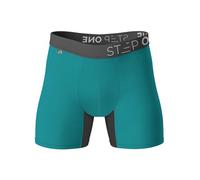 STEP ONE Boys Underwear Boxer Briefs, 1 Pair, Kids Boxers, Moisture Wicking, 3D Pouch +Anti Chafe Bamboo Boys Underpants Teal and Grey 12-14Y