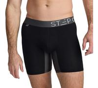 STEP ONE Mens Boxers Shorts, 1 Pair, Anti Chafing Underwear for Men, Moisture-Wicking Boxer Shorts with 3D Pouch. Fabric Made from bamboo viscose Black and Grey Small