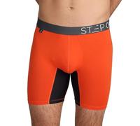 STEP ONE Mens Boxers Shorts, 1 Pair, Anti Chafing Underwear for Men, Moisture-Wicking Boxer Shorts with 3D Pouch. Fabric Made from bamboo viscose Orange 3X-Large