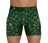 STEP ONE Mens Boxers Shorts, 1 Pair, Anti Chafing Underwear for Men, Moisture-Wicking Boxer Shorts with 3D Pouch. Fabric Made from bamboo viscose - St Patrick's Day limited edition