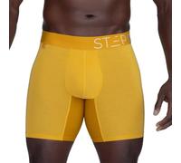 STEP ONE Mens Boxers Shorts, 1 Pair, Anti Chafing Underwear for Men, Moisture-Wicking Boxer Shorts with 3D Pouch. Fabric Made from Organic Bamboo Lemon Zest 3XL