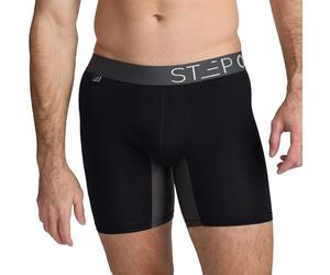 STEP ONE Mens Boxers Shorts, 1 Pair, Anti Chafing Underwear for Men, Moisture-Wicking Boxer Shorts with 3D Pouch. Fabric Made from bamboo viscose Black Large