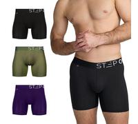 STEP ONE Mens Boxers Shorts Multipack, 3 Pairs, Anti Chafing Underwear for Men, Moisture-Wicking Boxer Shorts with 3D Pouch. Fabric Made from Organic Bamboo Mixed Pack 3X-Large