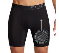 STEP ONE Mens Mesh Underwear Sport Boxer Briefs, 1 Pair, Extra Length, Super Breathable Boxers for Men, Moisture Wicking, 3D Pouch + Anti-Chafe Bamboo Underwear for Men Cloud Mesh Black M