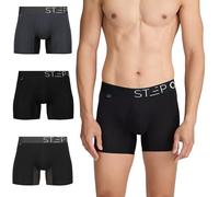STEP ONE Mens Underwear Trunk Briefs, 3 Pairs, Underwear for Men, Moisture Wicking, 3D Pouch + No Ride Up Trunk Briefs Made from Organic Bamboo Black/Grey Black Charcoal L
