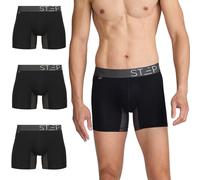 STEP ONE Mens Underwear Trunk Briefs, 3 Pairs, Underwear for Men, Moisture Wicking, 3D Pouch + No Ride Up Trunk Briefs Made from Organic Bamboo Black/Grey 2XL