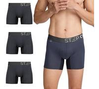 STEP ONE Mens Underwear Trunk Briefs, 3 Pairs, Underwear for Men, Moisture Wicking, 3D Pouch + No Ride Up Trunk Briefs Made from Organic Bamboo Charcoal 2XL