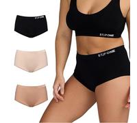 STEP ONE SmoothFit Boyleg Ladies Briefs, 3 Pairs, Ultra-Soft, Breathable Bamboo Moisture Wicking Underwear Women, Hypoallergenic Underwear for Women, Low Rise & Stretchy Mixed Pack Large