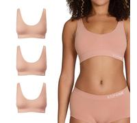 STEP ONE Smoothfit Bra. 3 Pack. Ultra-Soft Women's Everyday Bra, Lifts & Supports and Feels Invisible on, Breathable Bamboo Moisture Wicking with Removable Cups Blush S