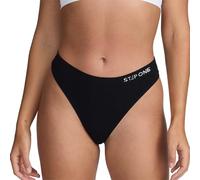 STEP ONE SmoothFit Seamless Thong for Women. Ultra-Soft, Breathable Bamboo Moisture Wicking Underwear Women, No VPL, Hypoallergenic, Everyday Comfort Thong Black Medium