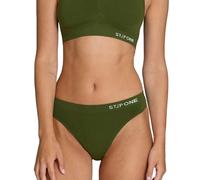 STEP ONE SmoothFit Seamless Thong for Women. Ultra-Soft, Breathable Bamboo Moisture Wicking Underwear Women, No VPL, Hypoallergenic, Everyday Comfort Thong Green Medium