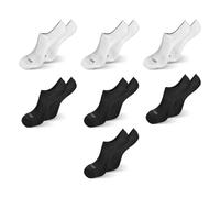 STEP ONE Unisex Bamboo No Show Socks - 7 Pack - Non-Slip Silicone Heel Grip & 360° Arch Support - Breathable, Anti-Odor Invisible Low Profile Liner Socks for Men & Women - Large
