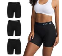 STEP ONE Womens Boxers Underwear Multipack, 3 Pairs, Moisture-Wicking Boxer and Chafe-Reducing Underwear. Fabric Made from bamboo viscose Black M