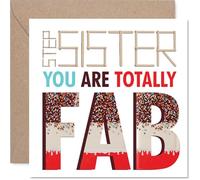 Step Sister Birthday Card - Totally Fab - Happy Birthday Card for Step Sister from Brother Sibling, 145mm Totally Fab Mother's Day Greeting Cards