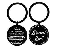 Step Son Gifts Bonus Son Keyring Gifts To Bonus Son Gifts From Stepmum Stepdad Keychain For Bonus Son