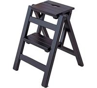 Step Stool for Adults/Step Ladder/Counter Chair Wooden Folding Step Ladder 2 Steps Stool Portable Ladder Chair Non-slip Compact Milti-fuction Safety Household Small Foot Stools Stairs Chair