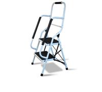 Step Stool with Handrail. Step Ladder, Non-Slip Steps, Portable, Durable and Sturdy, Wide pedal multi-use for household and office