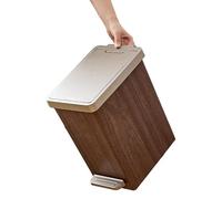 Step Trash Can - Compact Pedal Trash Bin, Space-Saving Slim Design, Removable Inner Bucket, Quiet Closing Lid | for Kitchen Bathroom Dorm Living Room Office Apartment Garage Dormitory Household Waste