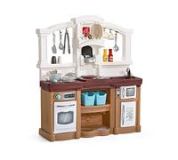 Step2 Fun with Friends Play kitchen in brown with sound | Play kitchenette made of plastic | Includes 4 accessories