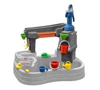 Step2 Pump & Splash Discovery Stone Pond Water Table for Children - Grey | Water Play for the Garden/Outdoors with Pump and Water Mill | in Plastic with 10 accessories included