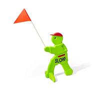 Step2 Safety Sam with Red Warning Flag | Traffic buddy/Traffic doll in fluorescent green | Beware Children Warning Sign Kid Alert