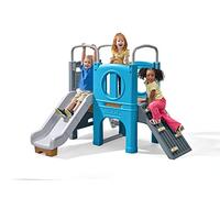 Step2 Scout & Slide Climber Plastic Playground with Slide - Blue/Grey | Play Equipment, 2 Climbing Walls | Dimensions: 175 x 140 x 183 cm