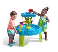 Step2 Summer Showers Splash Tower Water Table for Kids, Outdoor Kids Water Sensory Table, Ages 1.5+ Years Old, 8 Piece Water Toy Accessories, Blue & Green
