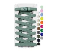 Stepace 2 Pairs Elastic Shoe Laces for Sneakers No Tie Shoelaces for Adults and Kids 8mm Wide Stretch Tieless Shoestrings for Running Shoes One Size Fit All Sage Green 120