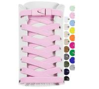 Stepace 2 Pairs Elastic Shoe Laces for Sneakers No Tie Shoelaces for Adults and Kids 8mm Wide Stretch Tieless Shoestrings for Running Shoes One Size Fit All Pink 120